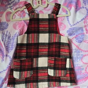 Little Me Red and Black Plaid Dress